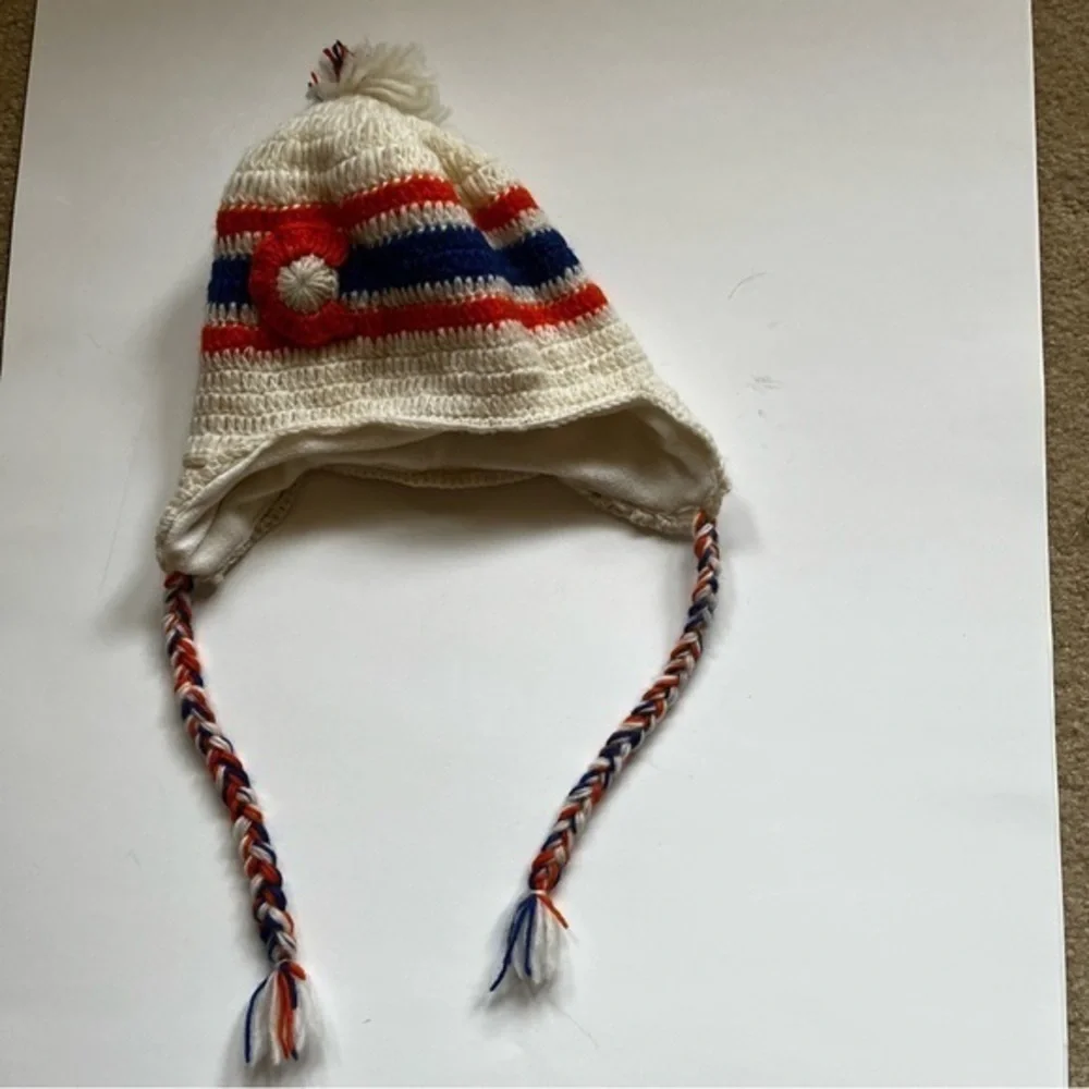 COLORADO Beanie Winter Hat Ski Cap Pom Wool One Size Made in Nepal Cream Unisex‎